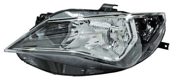 Faro para Seat Ibiza 2013, 2014, 2015, 2016, 2017 Doble As Fondo Cromado Con Motor, Izquierdo