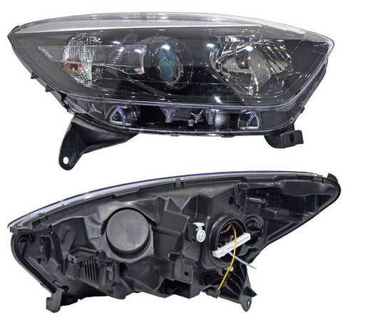 Faro para Renault Captur 2018, 2019, 2020, 2021, 2022 - Fondo Negro Filo Cromado Con Motor, Derecho