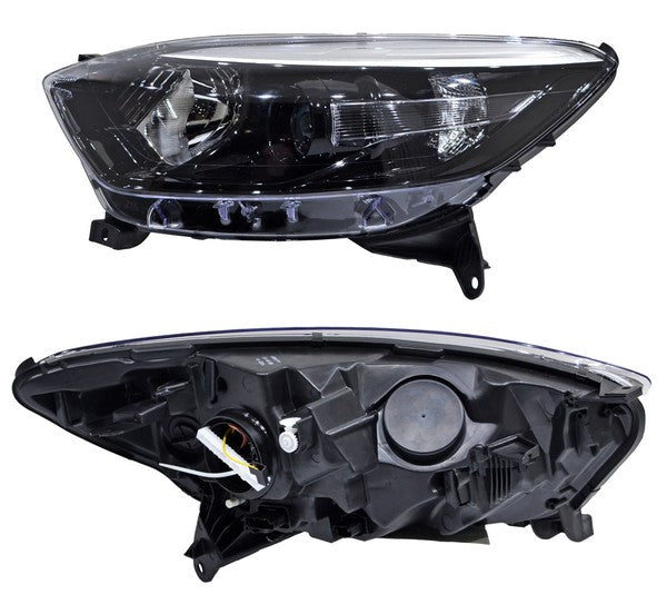 Faro para Renault Captur 2018, 2019, 2020, 2021, 2022 - Fondo Negro Filo Cromado Con Motor, Izquierdo