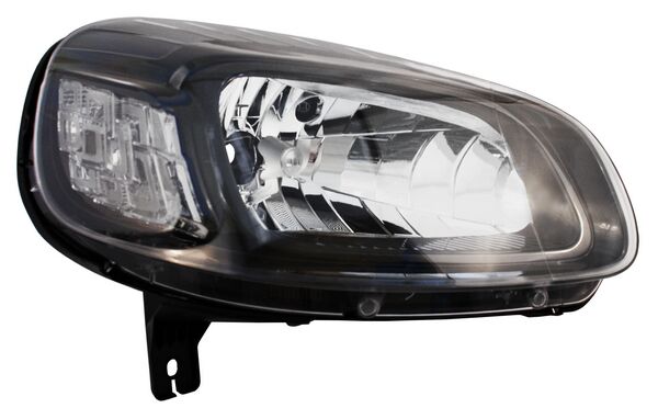 Faro para Fiat Uno 2015, 2016, 2017, 2018, 2019, 2020 & Promaster Rd 2021, 2022, 2023, 2024 - Fondo Negro Derecho