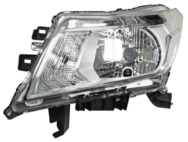 Faro para Camioneta para Nissan NP300, para Nissan Frontier 2016, 2017, 2018, 2019, 2020 - Fondo Cromado - Izquierdo