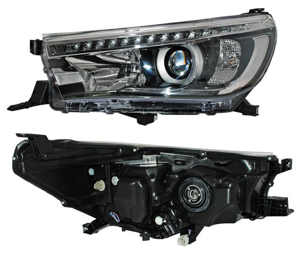 Faro para Hilux 2016, 2017, 2018, 2019, 2020 LEDS, con Lupa, Con Motor,  Izquierdo