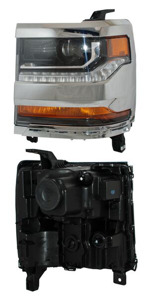 Faro para Camioneta Chevrolet Silverado 2016, 2017, 2018 Filo Cromado, Para Xenon - Izquierdo