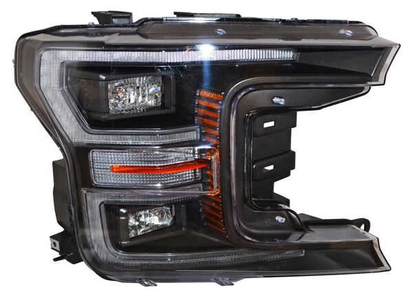 Faro Camioneta Ford Lobo 2018, 2019, 2020 Fondo Negro LEDS - Izquierdo