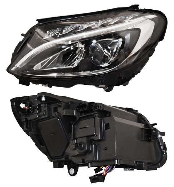 Faro para Mercedes Benz Clase C 2015, 2016, 2017, 2018 Eléctrico Con Motor, LEDS - Izquierdo