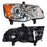 Faro para Chrysler Town & Country 2008, 2009, 2010, 2011, 2012, 2013, 2014, 2015, 2016 & para Dodge Caravan 2011, 2012, 2013, 2014, 2015 - Fondo Cromado, Con Lupa,Derecho