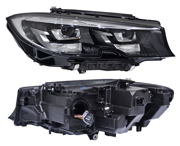 Faro BMW Serie 3 2019, 2020, 2021, 2022 LEDS Con Motor, sin AFS, Filo Cromado - Derecho