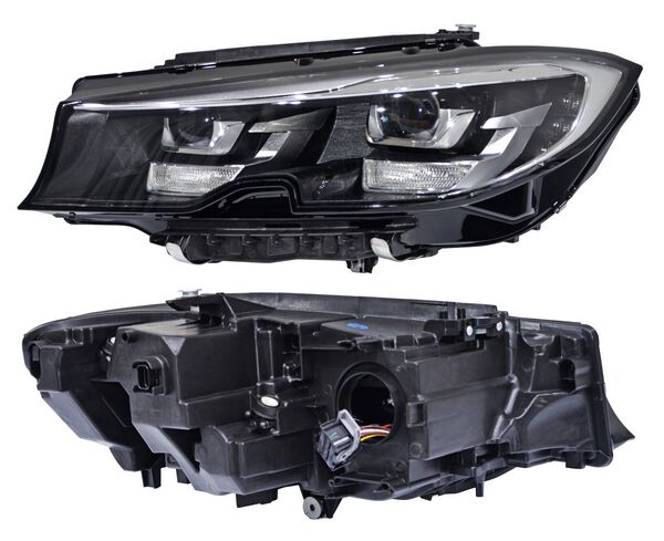 Faro para BMW Serie 3 2019, 2020, 2021, 2022 LEDS Con Motor, sin AFS, Filo Cromado Izquierdo