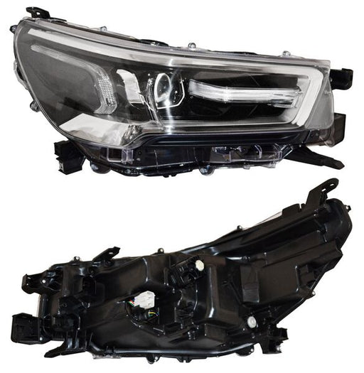 Faro para Toyota Hilux 2021, 2022, 2023, 2024, 2025 LEDS, con Filo Cromado, Con Lupa, Con Motor, 4WD, Diesel - Derecho