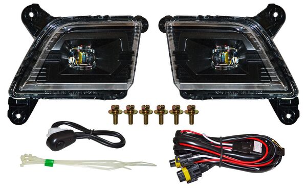 Faro Niebla para Camioneta Chevrolet 2019, 2020, 2021 - LEDS Fondo Negro Juego
