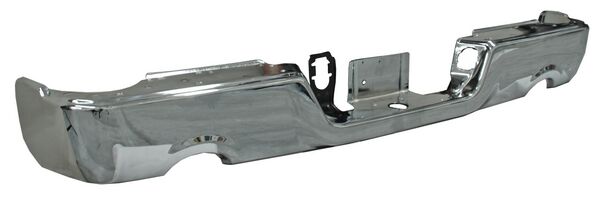 Defensa Trasera para Dodge Ram 2009, 2010, 2011, 2012, 2013, 2014, 2015, 2016, 2017, 2018, 2019 - Cromada, Sin Hules, Sin Hoyos Para Sensores, para 2 Escapes