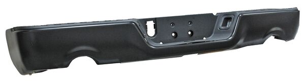Defensa Trasera para Dodge Ram 2009, 2010, 2011, 2012, 2013, 2014, 2015, 2016, 2017, 2018, 2019 - Negra Completa, Sin Hoyos Para Sensores, para 2 Escapes