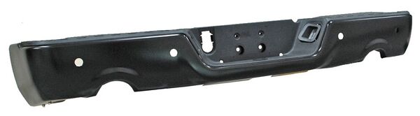 Defensa Trasera para Dodge Ram 2009, 2010, 2011, 2012, 2013, 2014, 2015, 2016, 2017, 2018, 2019 - Negra Completa, Con Hoyos Para Sensores, para 2 Escapes
