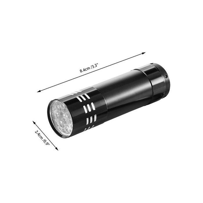 Linterna Aluminio Uv Ultravioleta Luz Negra 9 Led - Plata