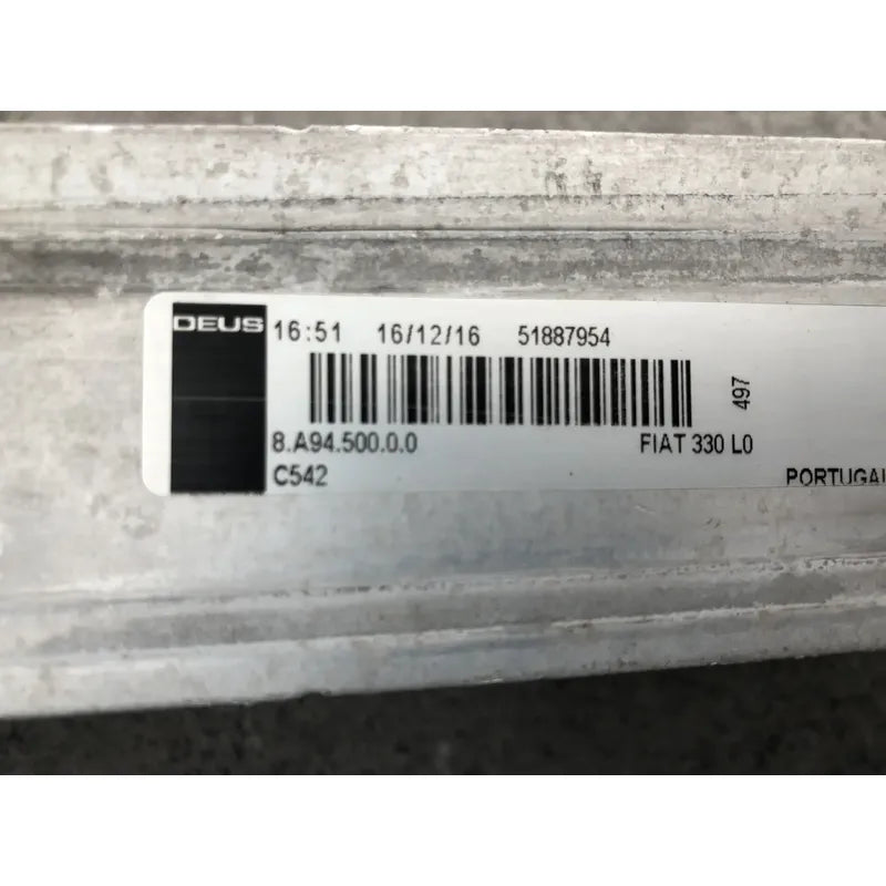Radiador De Intercooler Para Fiat 500 2014, 2015, 2016, 2017 Motor 1.4, 4 Cilindros - Original