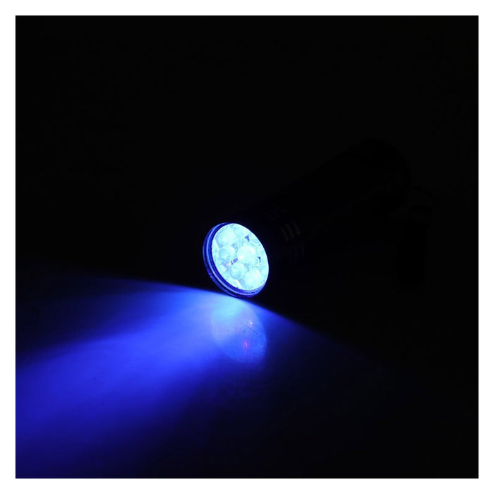Linterna Aluminio Uv Ultravioleta Luz Negra 9 Led - Azul