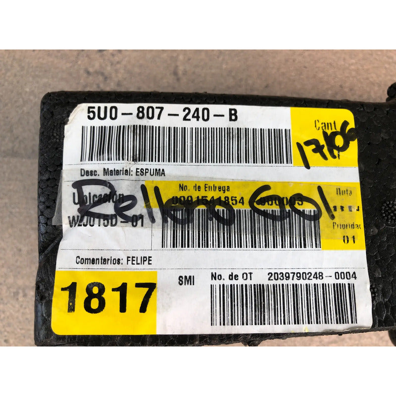 Anti-impacto Trasero Derecho Para Volkswagen Gol 2013-2016 Negro