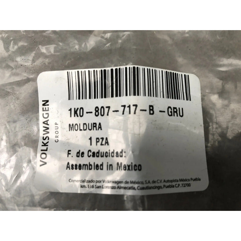 Moldura Facia Delantera Izquierda Para Volkswagen Golf 2005, 2006, 2007, 2008, 2009, 2010 Negro