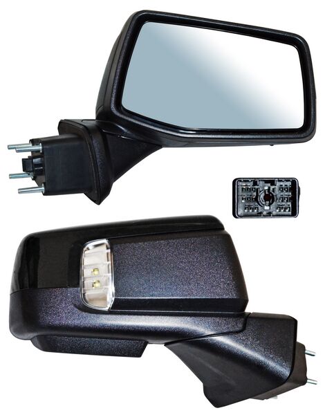 Espejo para Camioneta Chevrolet para GMC Sierra 2019, 2020, 2021, 2022, 2023, 2024, 2025 - Electrico, Para Pintar, con Desempañador, con Sensor de Temperatura, con Direccional, con Luz inferior, con Memoria, Autoabatible, de 15 Pines - Derecho