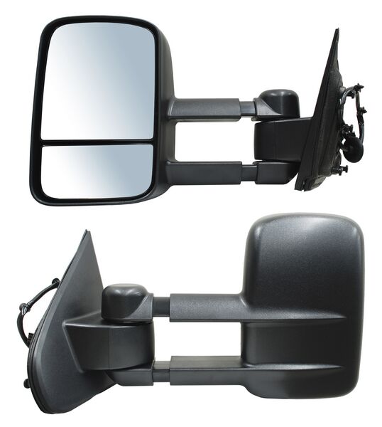 Espejo para Camioneta Chevrolet/ Sierra 2014, 2015, 2016, 2017, 2018 - Electrico Telescopico Texturizado, con Desempañador, 2500 Hd/ 3500 5 Pines Izquierdo