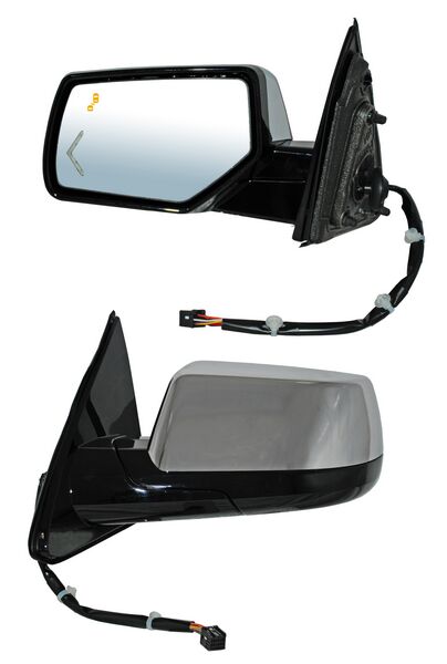 Espejo para Camioneta Chevrolet/ 2014, 2015, 2016, 2017, 2018 - Electrico, Cromado, con Desempañador, con Sensor Punto Ciego, con Direccional, con Luz inferior, con Memoria, Autoabatible 16 Pines Izquierdo