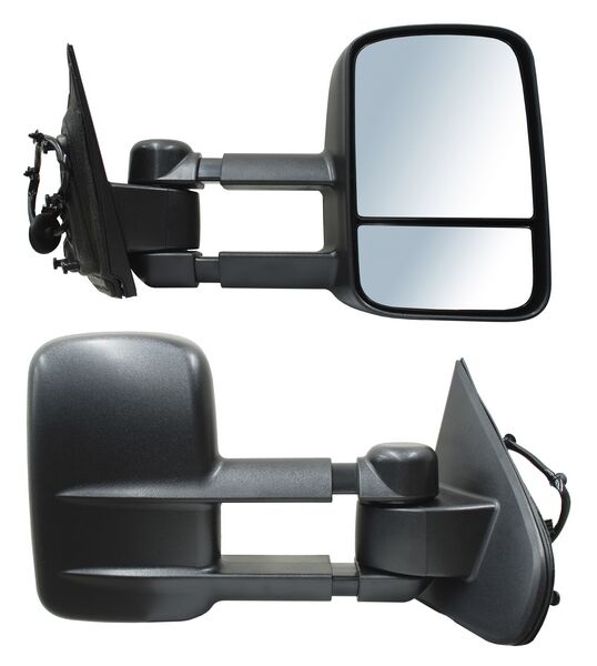 Espejo para Camioneta Chevrolet/ Sierra 2014, 2015, 2016, 2017, 2018 - Electrico Telescopico Texturizado, con Desempañador, 2500 Hd/ 3500 5 Pines Derecho