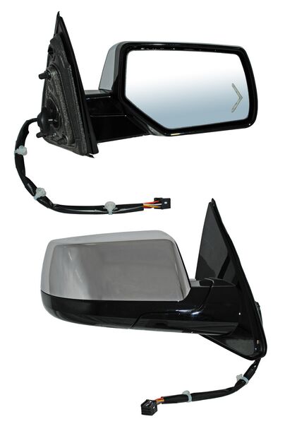 Espejo para Camioneta Chevrolet Silverado 2014, 2015, 2016, 2017, 2018 - Electrico, Cromado, con Desempañador, con Direccional, con luz inferior, con Memoria, de 14 Pines - Derecho