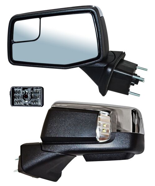 Espejo para Camioneta Chevrolet 1500 Silverado 2019, 2020, 2021, 2022 - Electrico, Cromado, con Desempañador, con Punto Ciego, con Direccional, con Luz inferior, con Memoria, Autoabatible, de 15 Pines - Izquierdo