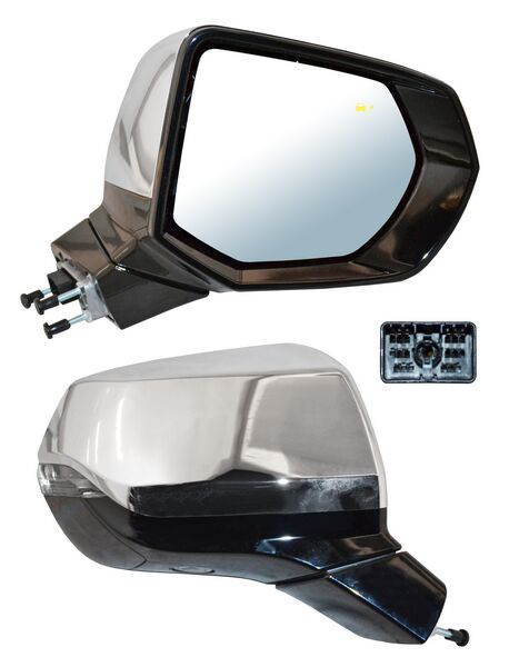 Espejo para Chevrolet Tahoe & Yukon 2021, 2022, 2023 - Electrico, Cromado, con Sensor Punto Ciego, con Direccional, con Memoria, con luz inferior, Autoabatible con Desempañador, 14 Pines - Derecho