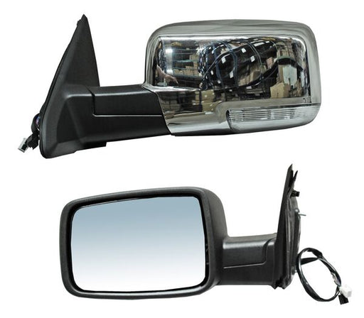 Espejo para Dodge Ram 2011, 2012, 2013, 2014, 2015, 2016, 2017, 2018, 2019, 2020 Electrico con Desempañador, con Direccional, con Memoria, con Luz inferior, Cromado 13 Pines - Izquierdo
