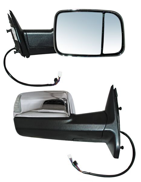 Espejo para Dodge Ram 2013, 2014, 2015, 2016 1500/2500, 3500 Electrico, Cromado, con Memoria, con Direccional, con Luz inferior, con Desempañador, Derecho