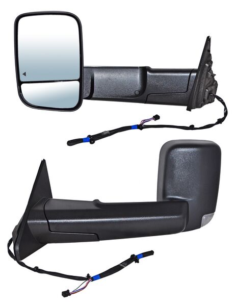 Espejo para Dodge Ram 2019, 2020, 2021, 2022 - Electrico Texturizado, con Direccional, con luz inferior, con Sensor Punto Ciego, Telescopico, de 11 Pines - Izquierdo