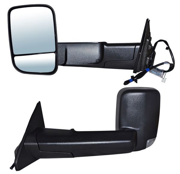 Espejo para Dodge Ram 2019, 2020, 2021, 2022 Ram Linea Nueva Electrico, Texturizado, con Direccional, con Luz inferior, Telescopico 2010 Pines - Izquierdo
