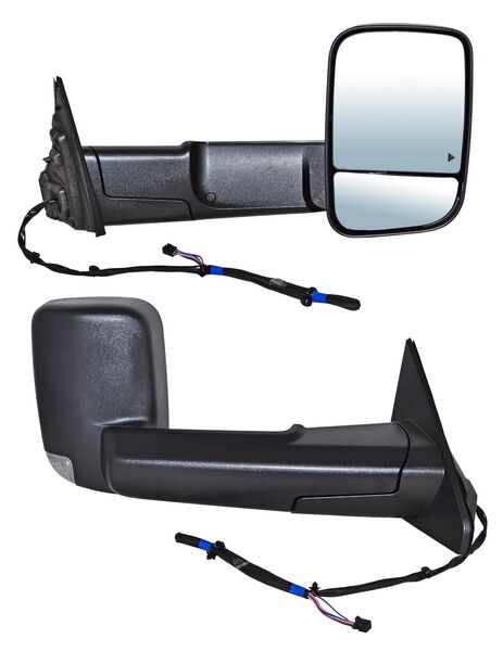 Espejo para Dodge Ram 2019, 2020, 2021, 2022 - Electrico Texturizado, con Direccional, con luz inferior, con Sensor Punto Ciego, Telescopico, de 11 Pines - Derecho