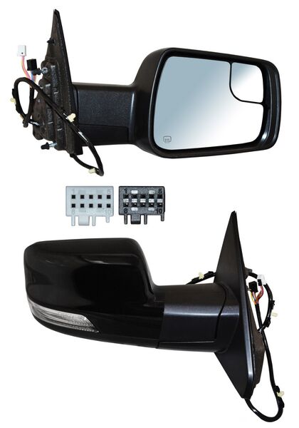 Espejo para Dodge Ram 2019, 2020, 2021, 2022, 2023, 2024, 2025 - Electrico para Pintar, con Desempañador, con Sensor y Punto Ciego, con Direccional, con luz inferior, con Memoria, de 18 Pines - Derecho