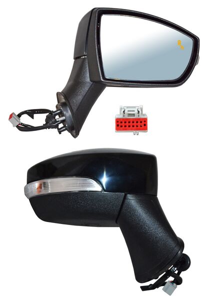 Espejo para Ford EcoSport 2018, 2019, 2020, 2021 - Electrico, Para Pintar, con Sensor Punto Ciego, con Direccional, con Desempañador, 9 Pines - Derecho