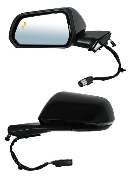 Espejo Mustang Coupe & Convertible 2015, 2016, 2017, 2018, 2019, 2020, 2021, 2022, 2023 - Electrico para Pintar, con Memoria, con luz inferior, con Direccional, con Desempañador, con Sensor Punto Ciego, de 12 Pines - Izquierdo