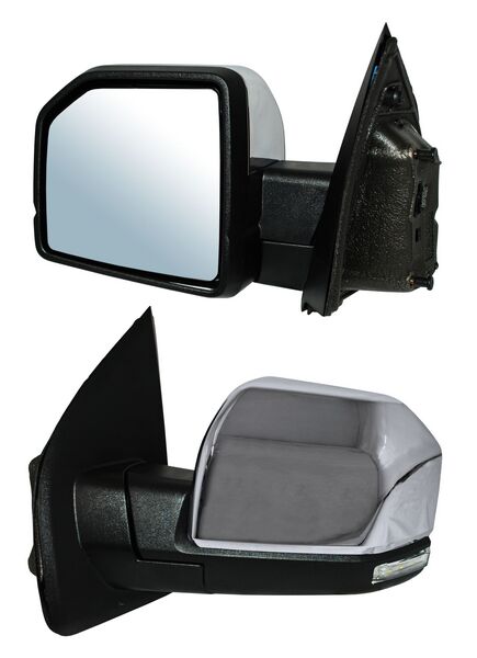 Espejo para Camioneta Ford Lobo & F150 2015, 2016, 2017, 2018, 2019, 2020 - Electrico, Cromado, con luz inferior, Led con Memoria, con Direccional, con Punto Ciego, con Sensor con Desempañador, Autoabatible, de 16 Pines - Izquierdo