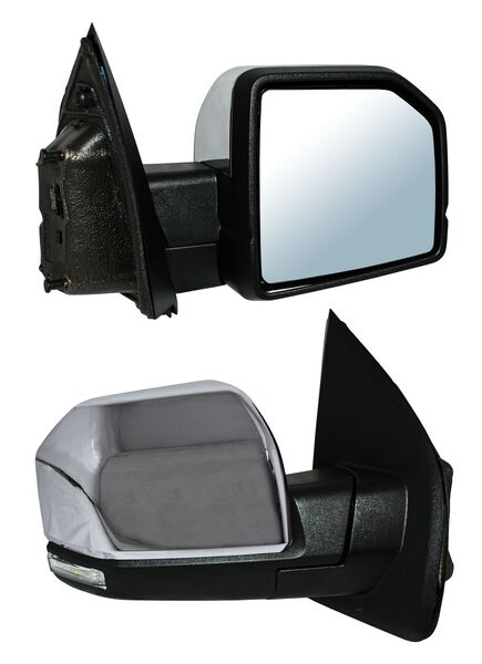 Espejo para Camioneta Ford & F150 2015, 2016, 2017, 2018, 2019, 2020 - Electrico, Cromado, con luz inferior, Led con Memoria, con Direccional, sin Punto Ciego, con Sensor con Desempañador, Autoabatible, de 16 Pines - Derecho