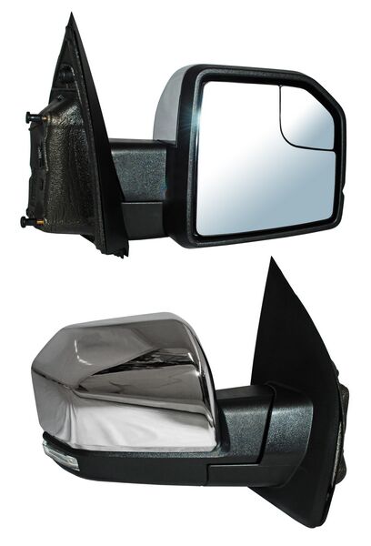 Espejo para Camioneta Ford & F150 2015, 2016, 2017, 2018, 2019, 2020 - Electrico, Cromado, con Luz inferior, LED con Memoria, con Direccional, con Desempañador, con Punto Ciego, Autoabatible, de 15 Pines - Derecho