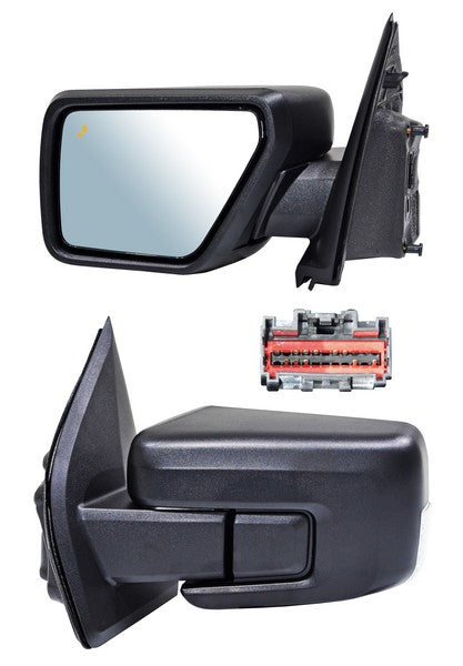 Espejo para Camioneta Ford F150 2021, 2022, 2023, 2024 F150 Electrico Texturizado, con Direccional, con Desempañador, con luz inferior, con Sensor Punto Ciego, de 13 Pines - Izquierdo