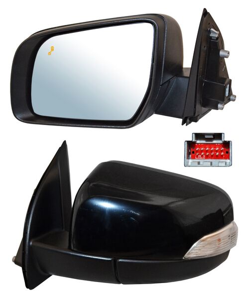 Espejo para Ford Ranger 2017, 2018, 2019, 2020, 2021, 2022, 2023 - Electrico para Pintar, con Sensor Punto Ciego, con luz inferior, Autoabatible, con Desempañador, Izquierdo