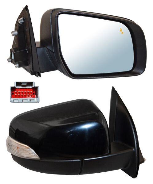 Espejo para Ford Ranger 2017, 2018, 2019, 2020, 2021, 2022, 2023 - Electrico para Pintar, con Sensor Punto Ciego, con luz inferior, Autoabatible, con Desempañador, Derecho