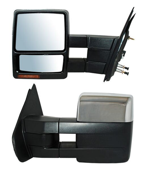 Espejo para Ford Super Duty 2008, 2009, 2010, 2011, 2012, 2013, 2014, 2015, 2016 - Electrico con Desempañador, con Direccional, Cromado, con luz inferior, con Memoria, Telescopico, de 12 Pines, Izquierdo