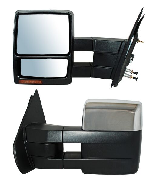 Espejo para Ford Super Duty 2008, 2009, 2010, 2011, 2012, 2013, 2014, 2015, 2016 - Electrico con Desempañador, con Direccional, Cromado, con luz inferior, con Memoria, Telescopico, de 12 Pines, Izquierdo