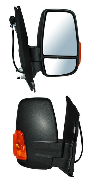 Espejo para Ford Transit 2015, 2016, 2017 - Electrico con Desempañador, con Direccional, Ambar Texturizado, Autoabatible 8 Pines . Derecho