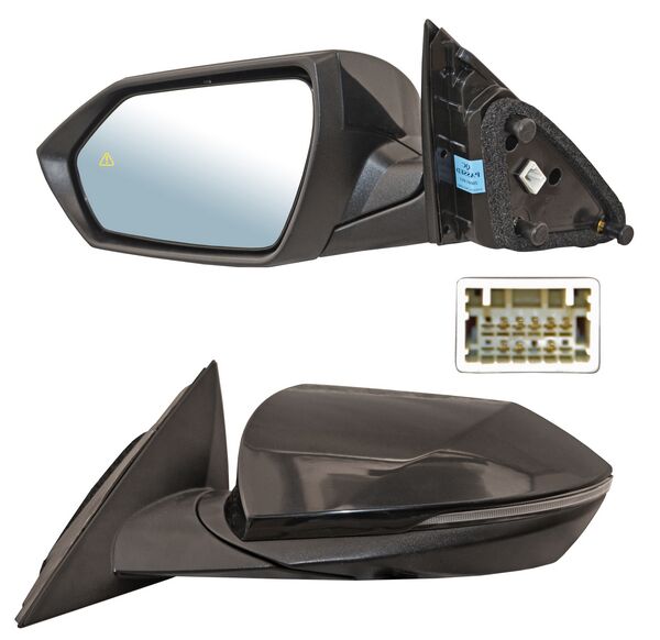 Espejo para Hyundai Elantra 2021, 2022, 2023, 2024, 2025 - Electrico, Para Pintar, con Direccional, con Desempañador, con Sensor Punto Ciego, de 8 Pines - Izquierdo