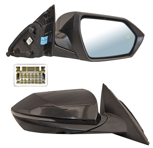 Espejo para Hyundai Elantra 2021, 2022, 2023, 2024, 2025 - Electrico, Para Pintar, con Direccional, con Desempañador, con Sensor Punto Ciego, de 8 Pines - Derecho
