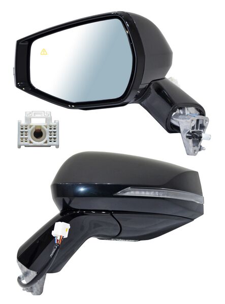 Espejo para Kia Sportage 2023, 2024, 2025, 2026, 2027 Electricorico para Pintar, Base Negra con Desempañador, con Direccional, con Sensor Punto Ciego, de 8 Pines - Izquierdo