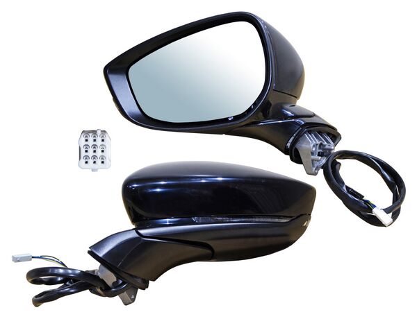 Espejo para Mazda 3, Mazda3 2019, 2020, 2021, 2022, 2023, 2024, 2025 - Electrico, Para Pintar, con Direccional,/ Desempañador 5 Pines - Izquierdo